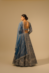 Peacock Net Lehenga Set And Net Dupatta With Readymade Blouse