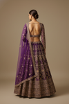 Wine Net Lehenga Set And Net Dupatta With Readymade Blouse
