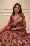 Rani Net Lehenga Set And Net Dupatta With Readymade Blouse