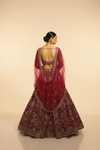 Rani Net Lehenga Set And Net Dupatta With Readymade Blouse