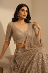 Tussar Net Lehenga Set And Net Dupatta With Readymade Blouse