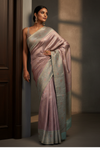 Onion South Indian Silk Saree With Unstitched Blouse
