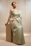 Flow In Freshness Sea Green South Indian Silk Saree With Unstitched Blouse