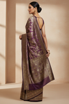 Draped In Royalty Purple Banarasi Silk Saree With Unstitched Blouse