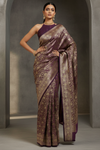 Draped In Royalty Purple Banarasi Silk Saree With Unstitched Blouse