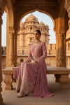 Gajari Tissue Floor Length Readymade Suit And Pant With Chinon Dupatta