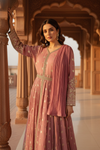 Gajari Tissue Floor Length Readymade Suit And Pant With Chinon Dupatta