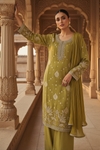Pista Chinon Readymade Suit And Palazzo With Chinon Dupatta
