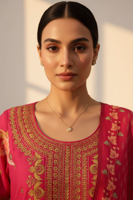 Rani Cotton Readymade Suit And Pant With Cotton Dupatta