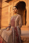 Tussar Muslin Readymade Suit And Palazzo With Chinon Dupatta