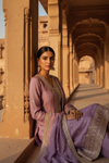 Mauve Cotton Readymade Suit And Pant With Cotton Dupatta