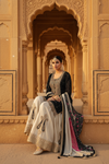 Black Georgette Readymade Sharara Set With Georgette Dupatta