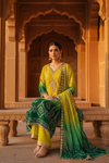Pista Crepe Readymade Suit And Palazzo With Crepe Dupatta