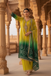 Pista Crepe Readymade Suit And Palazzo With Crepe Dupatta