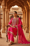 Rani Dolna Readymade Suit And Palazzo With Georgette Dupatta