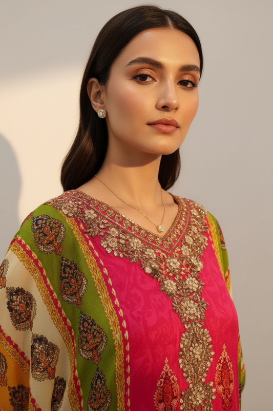 Rani Black Crepe Readymade Suit With Palazzo