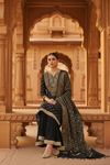 Black Dolna Readymade Sharara Set With Organza Dupatta