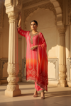 Coral Crepe Readymade Suit And Palazzo With Crepe Dupatta