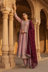 Onion Chinon Readymade Suit And Pant With Chinon Dupatta