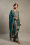 Rama Crepe Readymade Sharara Set With Crepe Dupatta