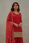 Rani Dola Readymade Sharara Set With Chinon Dupatta