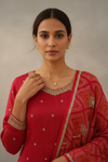 Rani Dola Readymade Sharara Set With Chinon Dupatta