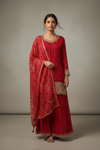 Rani Dola Readymade Sharara Set With Chinon Dupatta