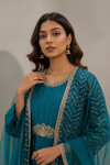 Rama Georgette Floor Length Readymade Suit and Shrug With Net Dupatta