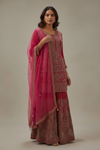 Rani Georgette Readymade Sharara Set With Net Dupatta