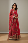 Rani Chinon Floor Length Readymade Suit With Chinon Dupatta