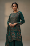 Rama Crepe Readymade Sharara Set With Crepe Dupatta