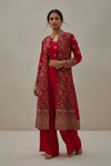 Rani Georgette Readymade Sharara Set With Shrug Dupatta