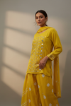 Mango Gold Dola Readymade Suit With Palazzo Pant