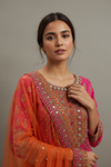 Rani Crepe Readymade Suit and Sharara Set With Crepe Dupatta