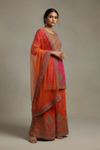 Rani Crepe Readymade Suit and Sharara Set With Crepe Dupatta