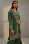Rama Crepe Readymade Sharara Set With Crepe Dupatta