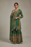 Rama Crepe Readymade Sharara Set With Crepe Dupatta