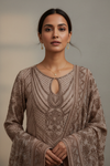 Tussar Crepe Readymade Suit And Sharara With Crepe Dupatta