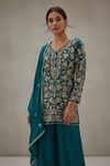 Rama Chinon Readymade Sharara Set With Chinon Dupatta