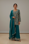 Rama Chinon Readymade Sharara Set With Chinon Dupatta
