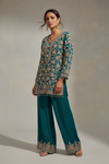 Rama Chinon Readymade Sharara Set With Chinon Dupatta