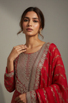 Rani Crepe Readymade Sharara Set With Crepe Dupatta