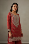Rani Crepe Readymade Sharara Set With Crepe Dupatta
