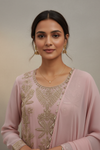 Pink Georgette Readymade Suit & Palazzo Pant With Georgette Dupatta