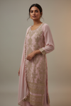Pink Georgette Readymade Suit & Palazzo Pant With Georgette Dupatta
