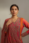Rani Crepe Readymade Sharara Set With Crepe Dupatta