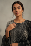 Grey Crepe Readymade Sharara Set With Crepe Dupatta