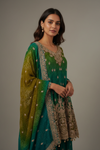 Rama Organza Readymade Suit And Sharara With Organza Dupatta