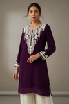 Purple Dola Readymade Sharara Set With Organza Dupatta