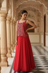 Rani Georgette Readymade Sharara Set With Georgette Dupatta